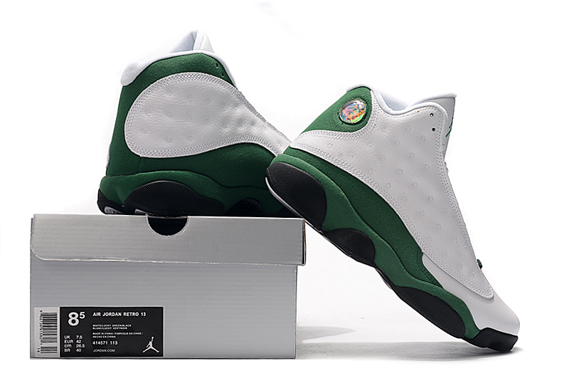 Newest Jordan 13 Retro White Green Black - Click Image to Close